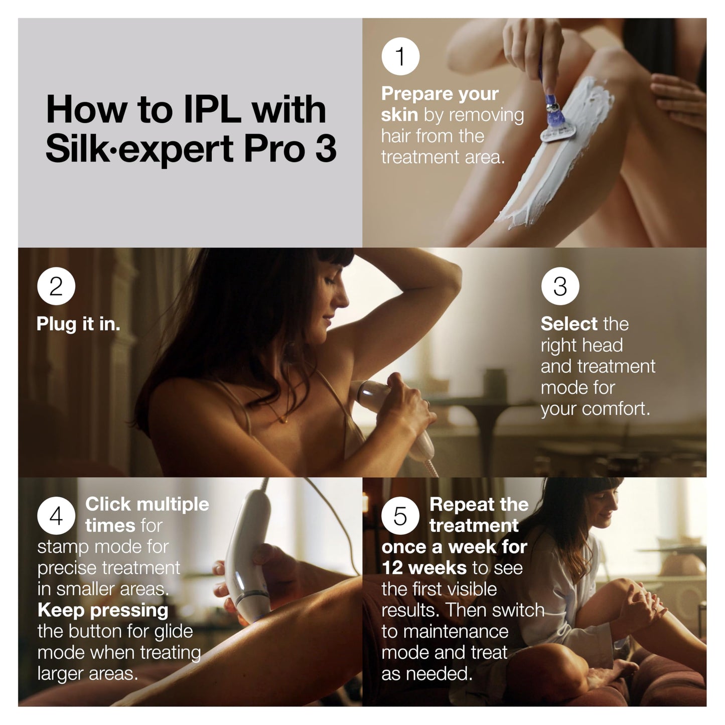Braun IPL Long-Lasting Hair Removal System for Women and Men, Silk Expert Pro 3 PL3221, Permanent Visible Hair Reduction, Head-to-Toe Usage, for Body & Face, Alternative to Salon Laser Hair Removal