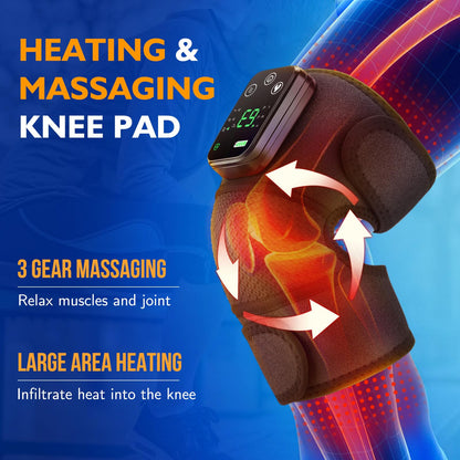 NORTHERN BROTHERS 2 Pack Heated Knee Massager with Vibration, Cordless Knee Heating Pad Brace, 3 Heat Levels, 5000mAh Rechargeable, Adjustable for Knee Shoulder Elbow