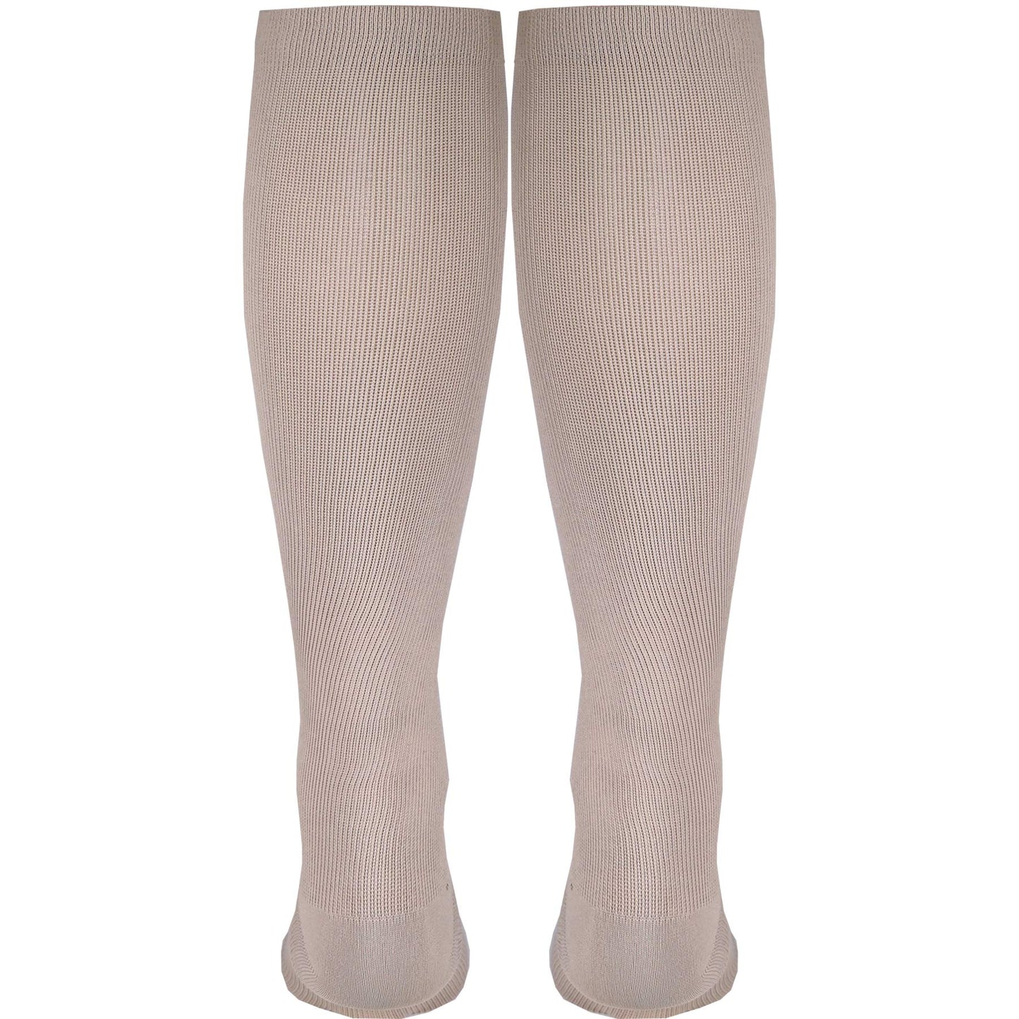 Truform Compression Socks, 15-20 mmHg, Men's Dress Socks, Knee High Over Calf Length, Tan, Medium