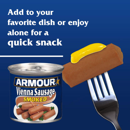 Armour Star Vienna Sausage, Smoked, Canned Sausage, 4.6 OZ (Pack of 24)