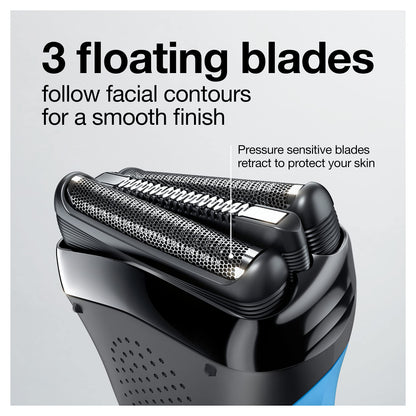 Series 3 310s Wet & Dry Electric Shaver for Men/Rechargeable Electric Razor, Blue
