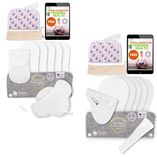 Non Slip Reusable Panty Liners for Women 7-Pack (M) Organic Cotton Panty Liners Reusable & Tanga (S) Panty Liner Washable for Women and Teens Cloth Panty Liners for Vaginal Discharge