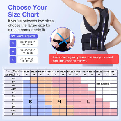 Posture Corrector for Women and Men, Full Back Brace Support, FSA&HSA Eligible, Adjustable Shoulder Straightener for Improving Back Posture, Relief for Upper and Lower Back, Lumbar, Neck Pain
