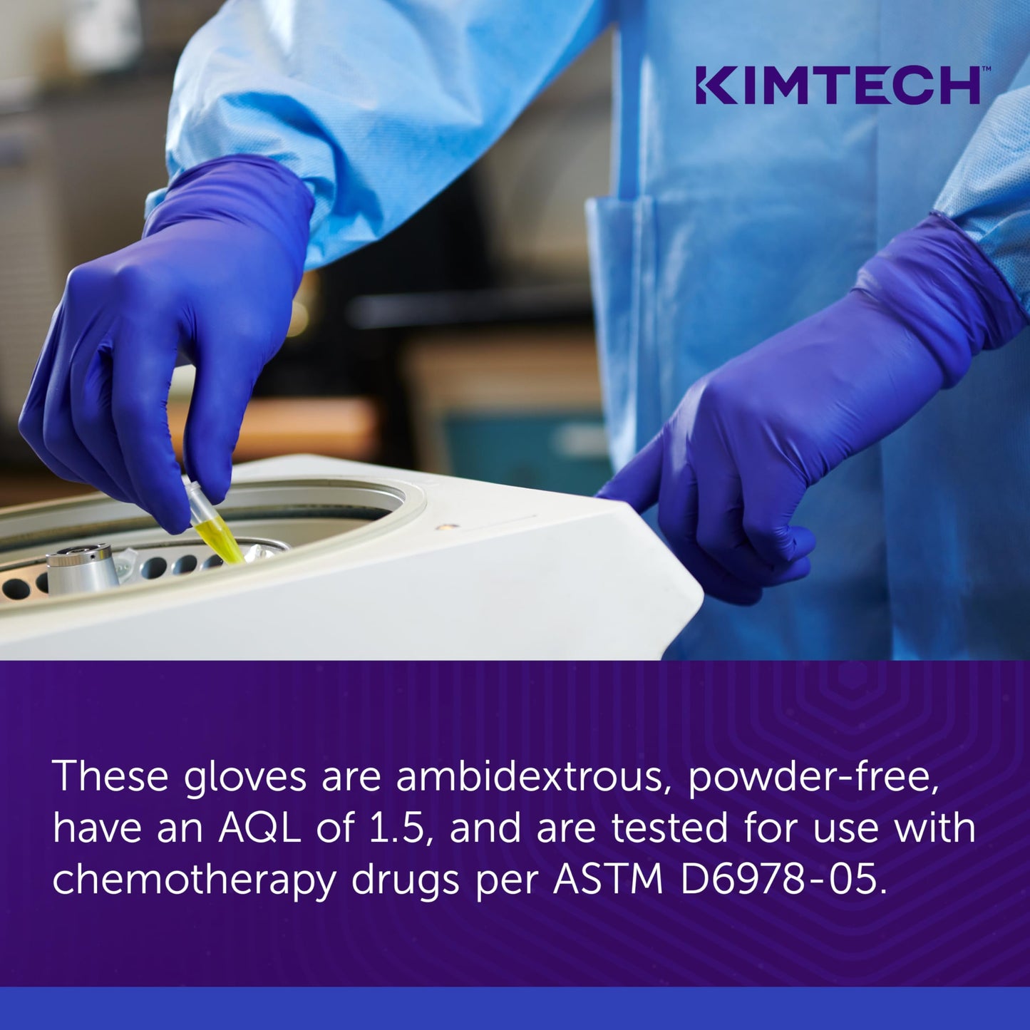 KIMTECH™ Vista™ Nitrile Exam Gloves (62828) 4.3 Mil, Ambidextrous, 9.5”, L, 200 Nitrile Gloves / Box,Blue