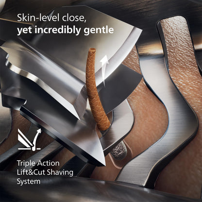 Philips Norelco Shaver i9000, Wet & Dry Electric Shaver, Taubenblau, SenseIQ Technology, Triple Lift & Cut System, 360 Rotating Dual SteelPrecision Precision Blades, Beard Styler, Model X9001/91