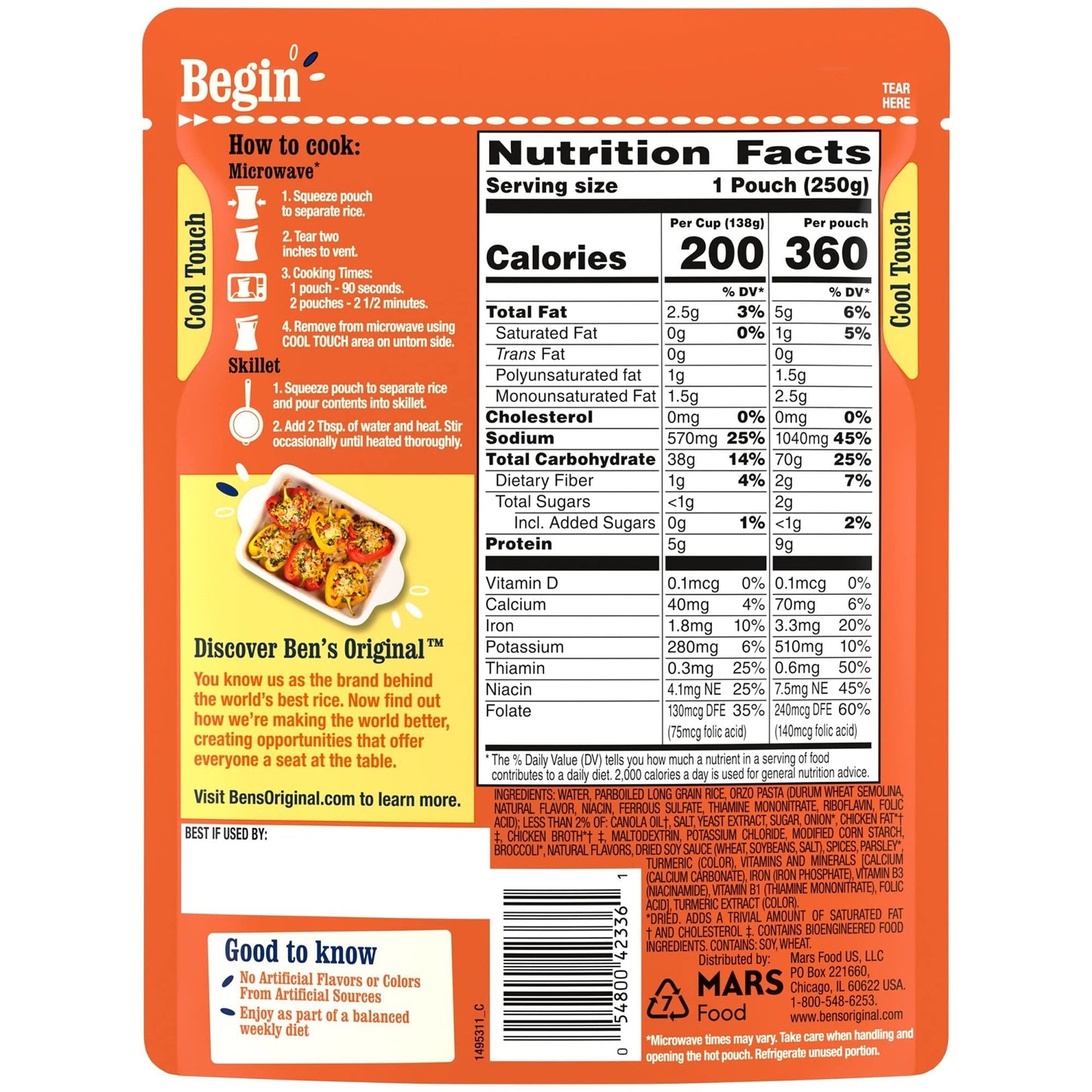 BEN'S ORIGINAL Ready Rice Rice Pilaf Flavored Rice, Easy Dinner Side, 8.8 oz Pouch (Pack of 12)