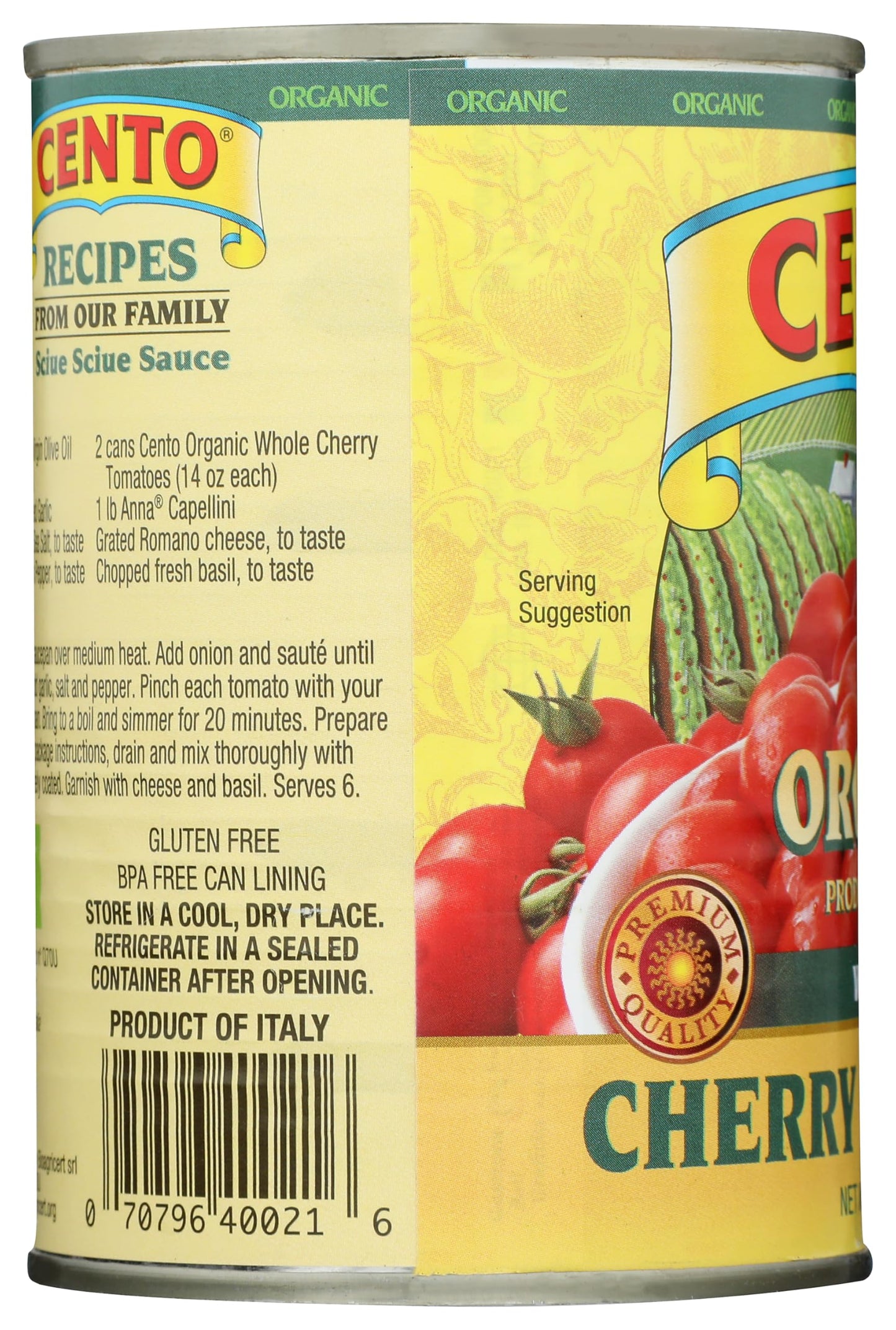 Cento Organic Cherry Tomatoes 14 oz, Pack of 4