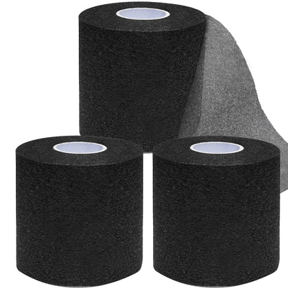 Pre Wrap Tape Athletic,3 Rolls X 22 Yards Black Prewrap,Headbands for Hair,Foam Underwrap Sports Wrap
