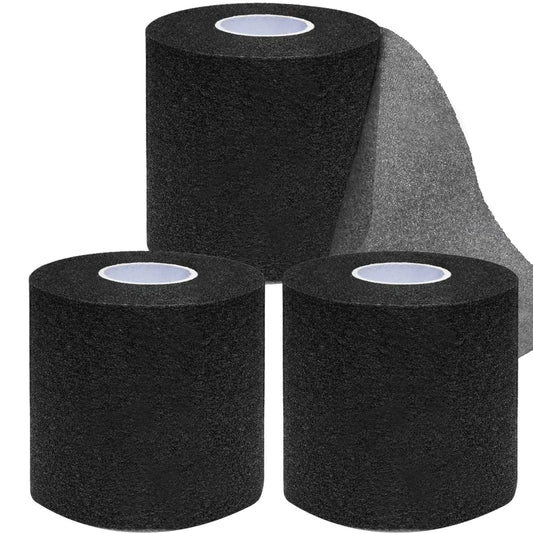 Pre Wrap Tape Athletic,3 Rolls X 22 Yards Black Prewrap,Headbands for Hair,Foam Underwrap Sports Wrap