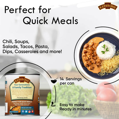 Keystone Meats All Natural Heat and Serve Canned Chicken 28 oz – Fully Cooked Canned Meat – 98% Fat Free – Shelf Stable with 5-Year Shelf Life – Premium Pantry Staple for Everyday Meals – Emergency Survival Canned Food – Ready to Eat – Gluten Free –...