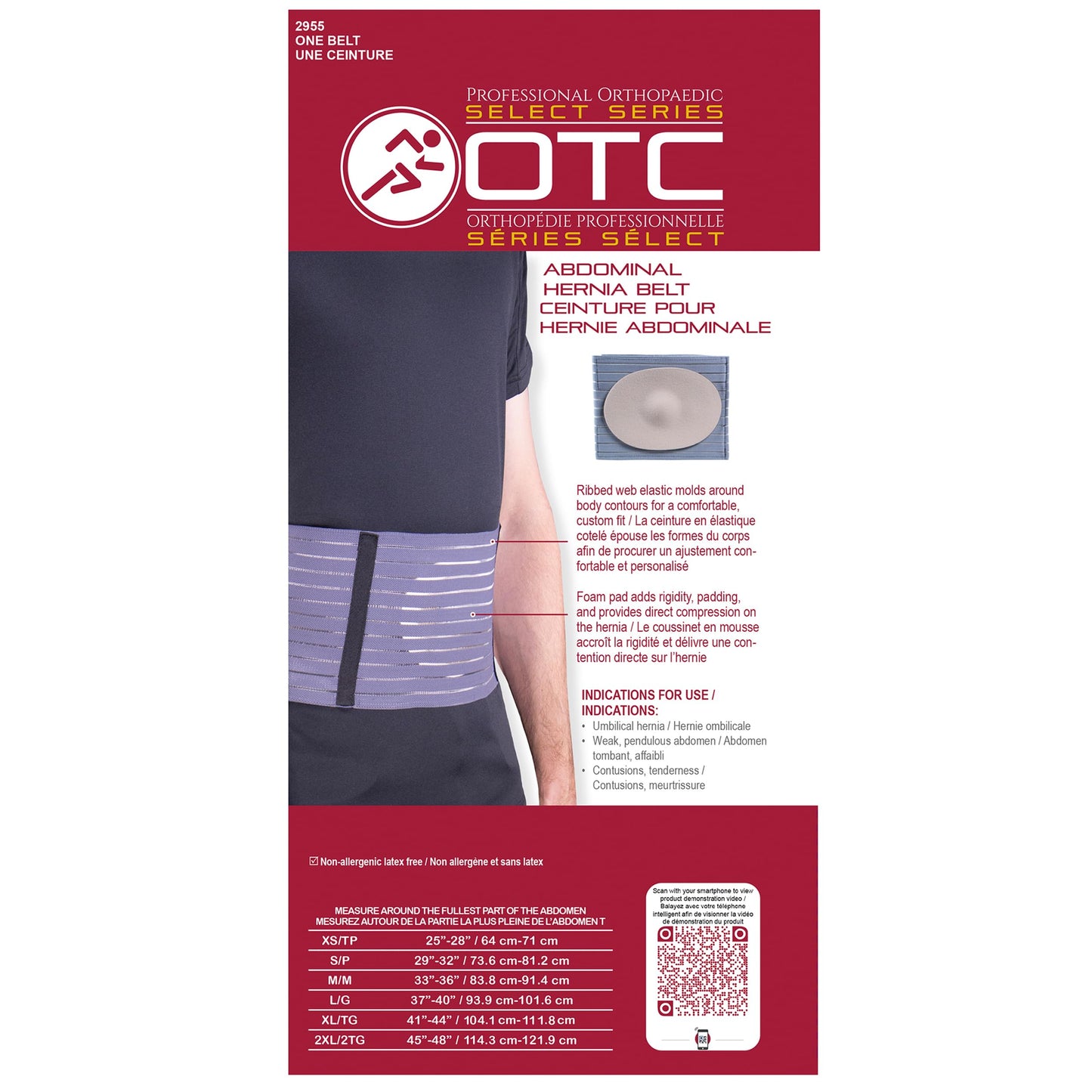 OTC Hernia Belt, Abdominal Umbilical Treatment, Select Series, Large