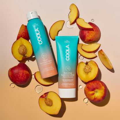COOLA Organic Sunscreen SPF 70 Sunblock Body Lotion, Dermatologist Tested Skin Care for Daily Protection, Vegan and Gluten Free, Peach Blossom, 5 Fl Oz