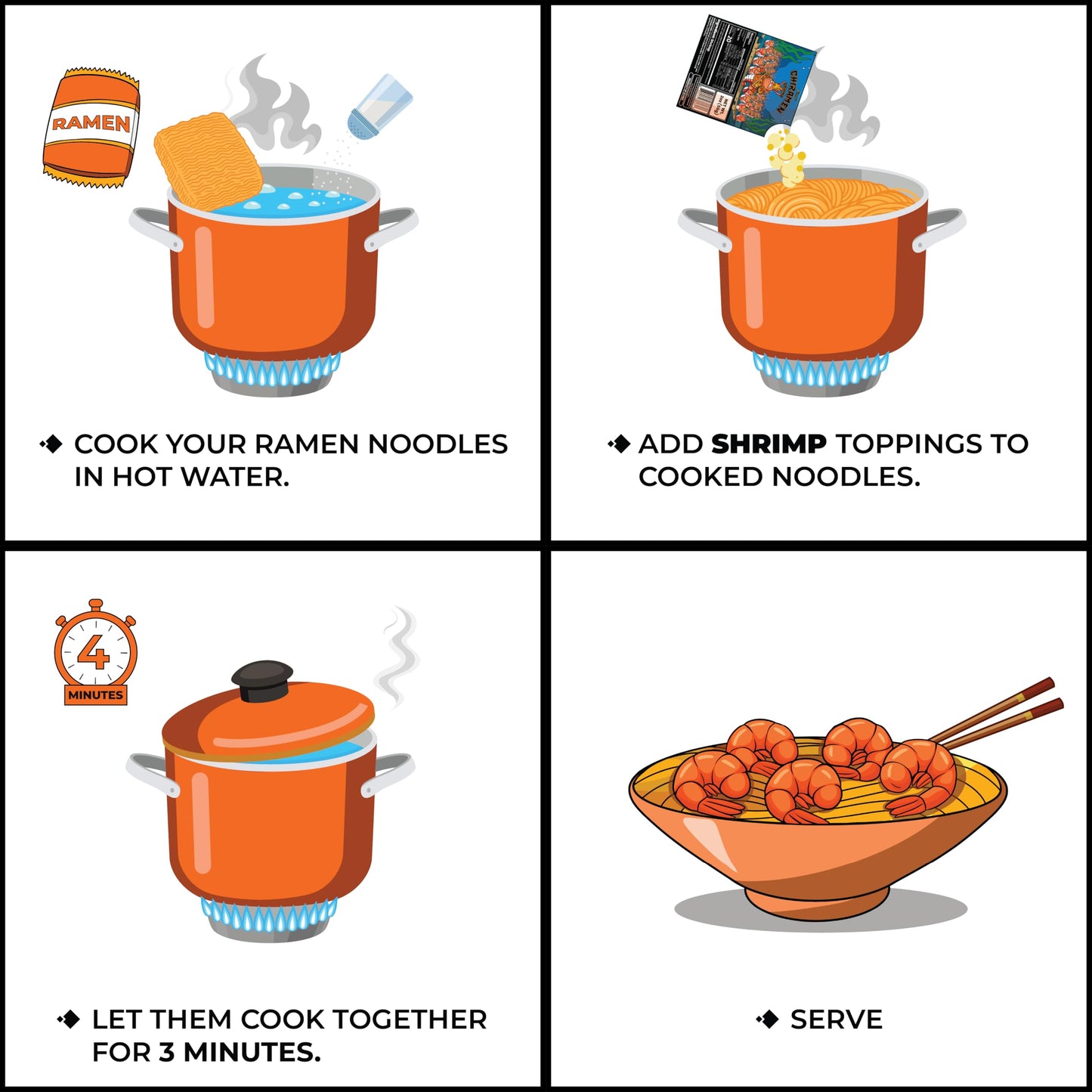CHIRAMEN Freeze Dried Shrimp Ramen Toppings – Real Cooked Shrimp for Ramen, Cup Noodles, Soup & Instant Noodle Bowls – Easy Seafood Add-On for Ramen, Fried Rice & Asian Dishes