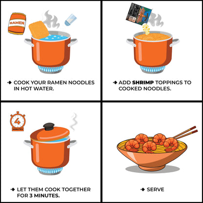 CHIRAMEN Freeze Dried Shrimp Ramen Toppings – Real Cooked Shrimp for Ramen, Cup Noodles, Soup & Instant Noodle Bowls – Easy Seafood Add-On for Ramen, Fried Rice & Asian Dishes
