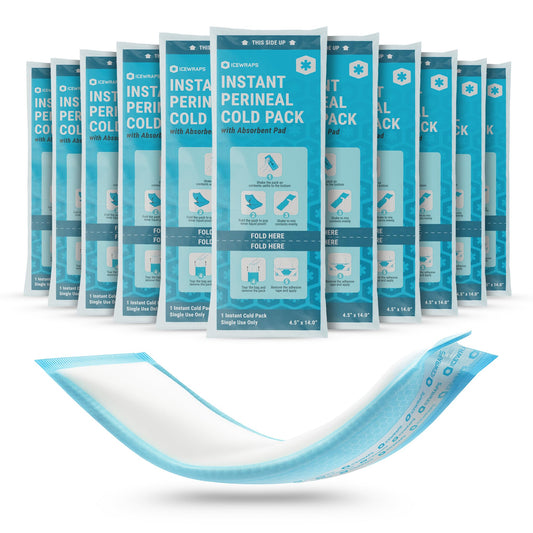 ICEWRAPS Instant Postpartum Cold Pads for Women After Birth – Ice Packs for Postpartum Care, Easy to Activate (Squeeze to Use) Stays Cold up to 20 Min, 12 Pack, Disposable Pads – FSA-HSA Eligible