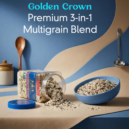 Golden Crown 3-in-1 Multigrain Blend with White Basmati, Wild Rice & Quinoa - Premium Quality, Vegan & GMO Free - Perfect for Rice Dishes, Pilafs, Soups, Stir-Fries & Meal Prep, 32 oz (2 lbs)