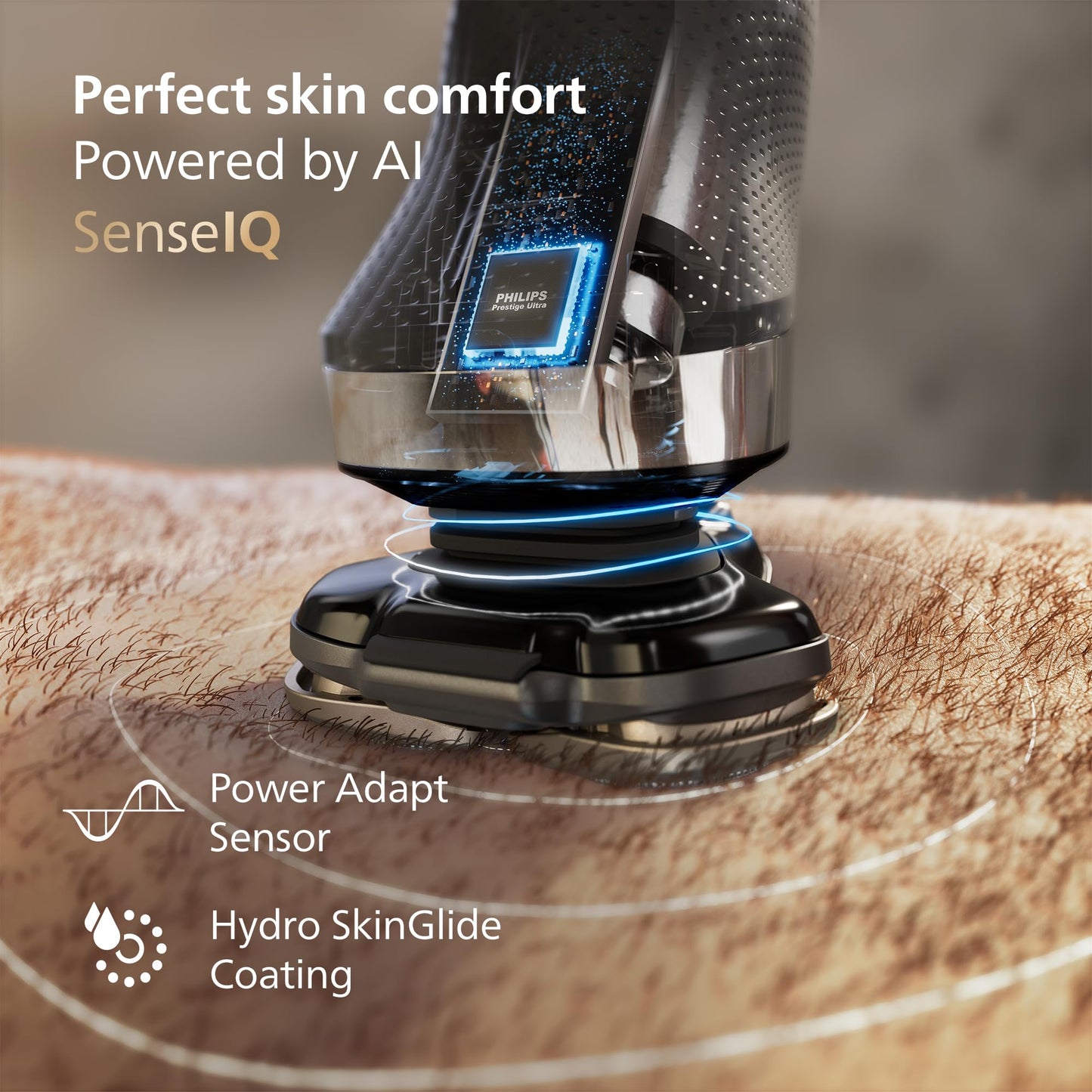 Philips Norelco Shaver i9000, Wet & Dry Electric Shaver, Ink Black, SenseIQ Technology, Triple Lift & Cut System, 360 Rotating Dual SteelPrecision Precision Blades, Nose Trimmer, Model X9000/90