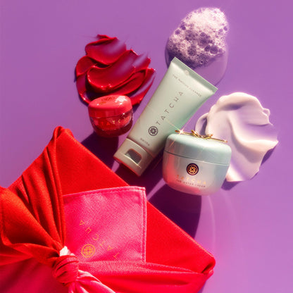 TATCHA Pure Pores, Lush Lips Set | The Matcha Cleanse, The Water Cream, & The Limited-Edition Kissu Lip Mask: Plum Blossom ($119 value)