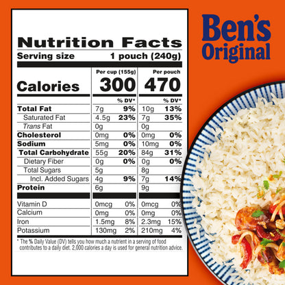 BEN'S ORIGINAL Ready Rice Coconut Jasmine Flavored Rice, Easy Dinner Side, 8.5 oz Pouch (Pack of 12)