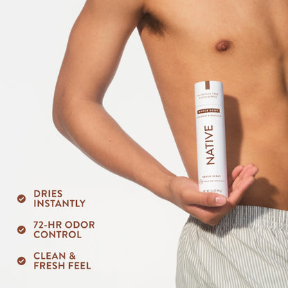 Native Whole Body Deodorant Spray, Coconut & Vanilla, 72 Hour Odor Control, Aluminum Free, No Chemical Propellant, Contains Naturally Derived Ingredients, 3.5 oz
