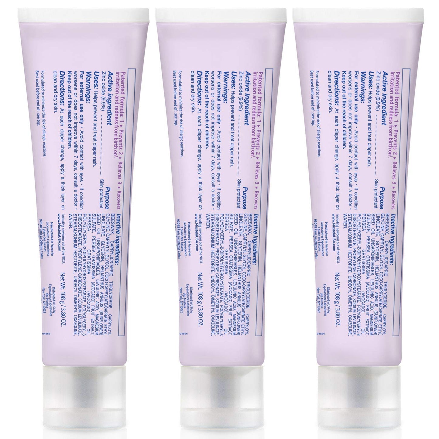 Mustela Baby Diaper Rash Cream 123 - Skin Protectant with Zinc Oxide - Fragrance Free & Paraben Free - with 98% Natural Ingredients - Various Packaging