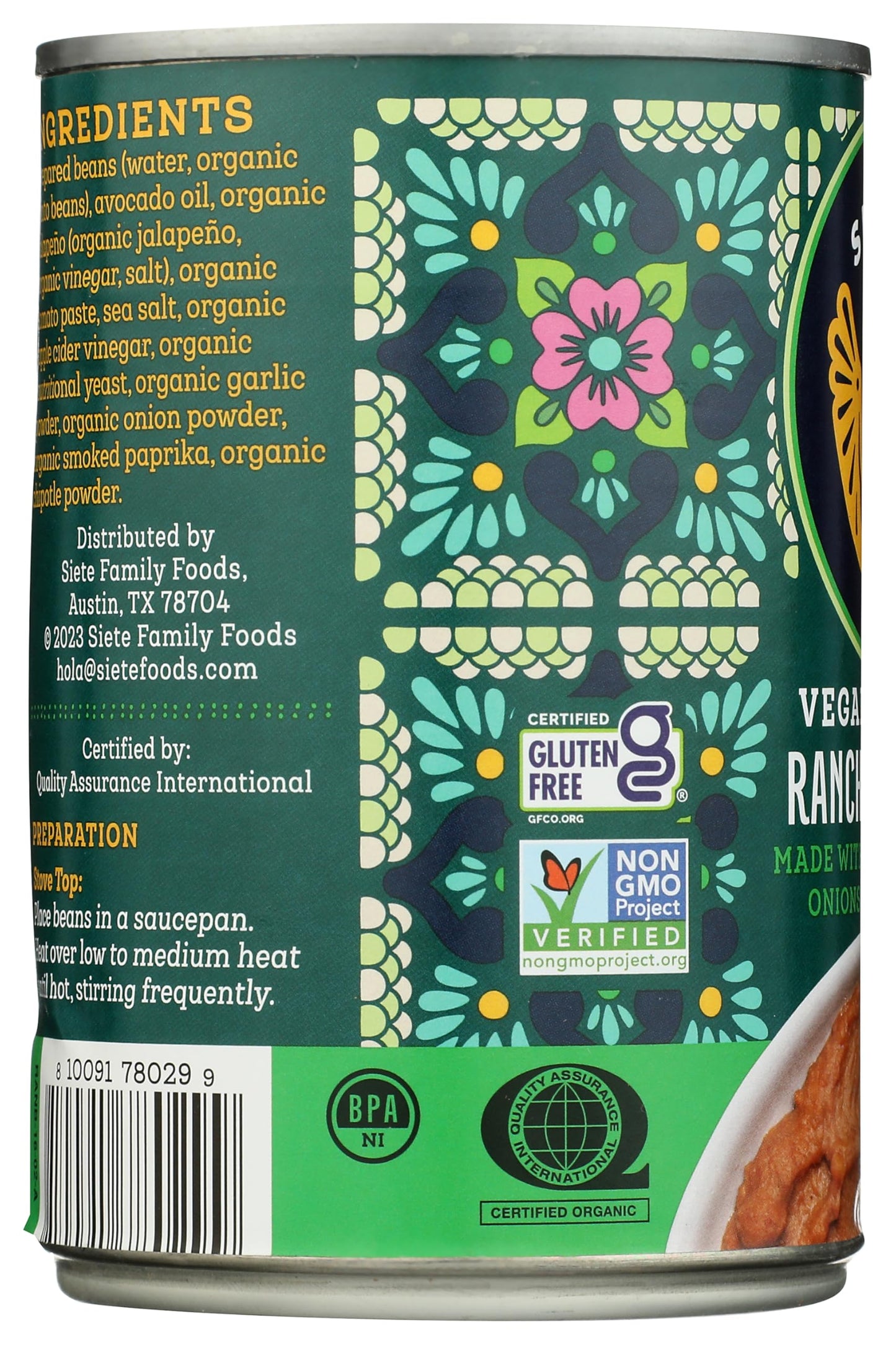 Siete Beans Refried Ranchero 16 OZ