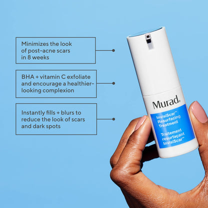 Murad InvisiScar Resurfacing Treatment – Acne Scar Solution with Vitamin C, Salicylic Acid & Centella Asiatica for Smoother Texture, Reduced Discoloration & Effectively Blurs Imperfections - 0.5 Fl Oz