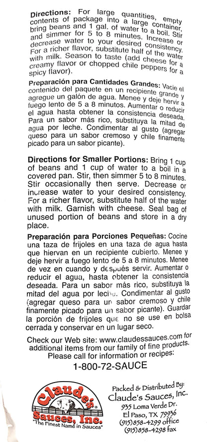 Casa Corona Instant Mexican Style (Refried Beans 3lb Bag)