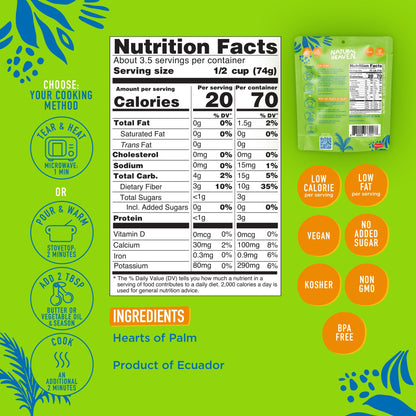 Natural Heaven Brown Rice, Hearts of Palm – Naturally Rich inPotassium, Low-Calorie Veggie Rice, Keto & Gluten-Free Food, Vegan, 9Oz Ea