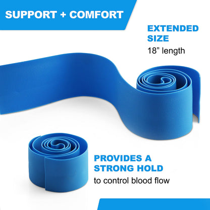 Primacare DT-1250 Pack of 250 First Aid Disposable Tourniquets, Latex Free Nursing Supplies Essentials, 1” Wide by 18" Long Anti Tear Single Use Tourniquets Travel Kits
