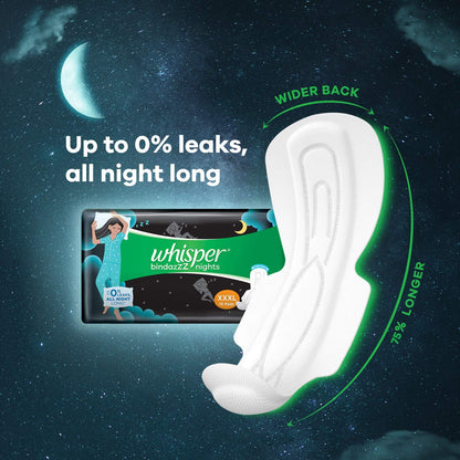 Whisper Ultra Night Sanitary Pads for Women, XXXL 4 Napkins