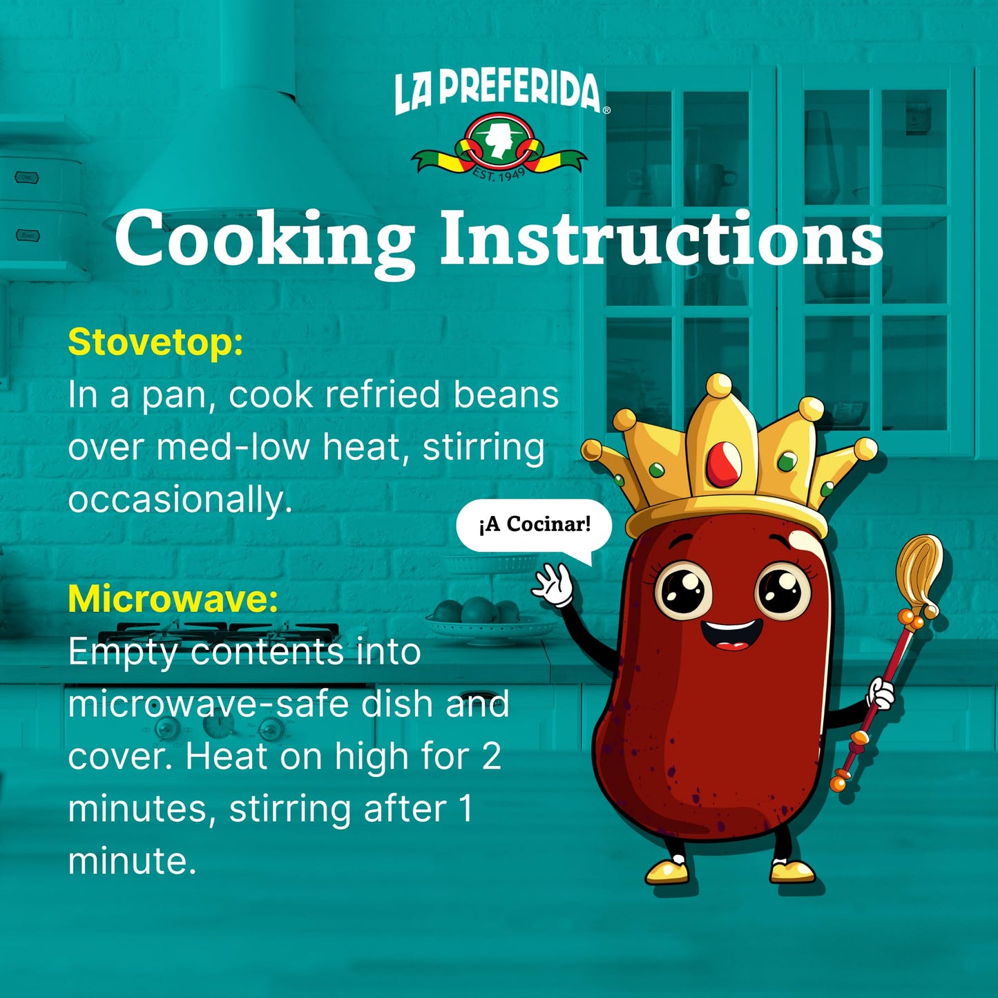 La Preferida Chorizo Refried Beans Heat & Serve for an Instant Side Dish or Add to Enchiladas, Tostadas & More,16 oz. (Pack of 12)