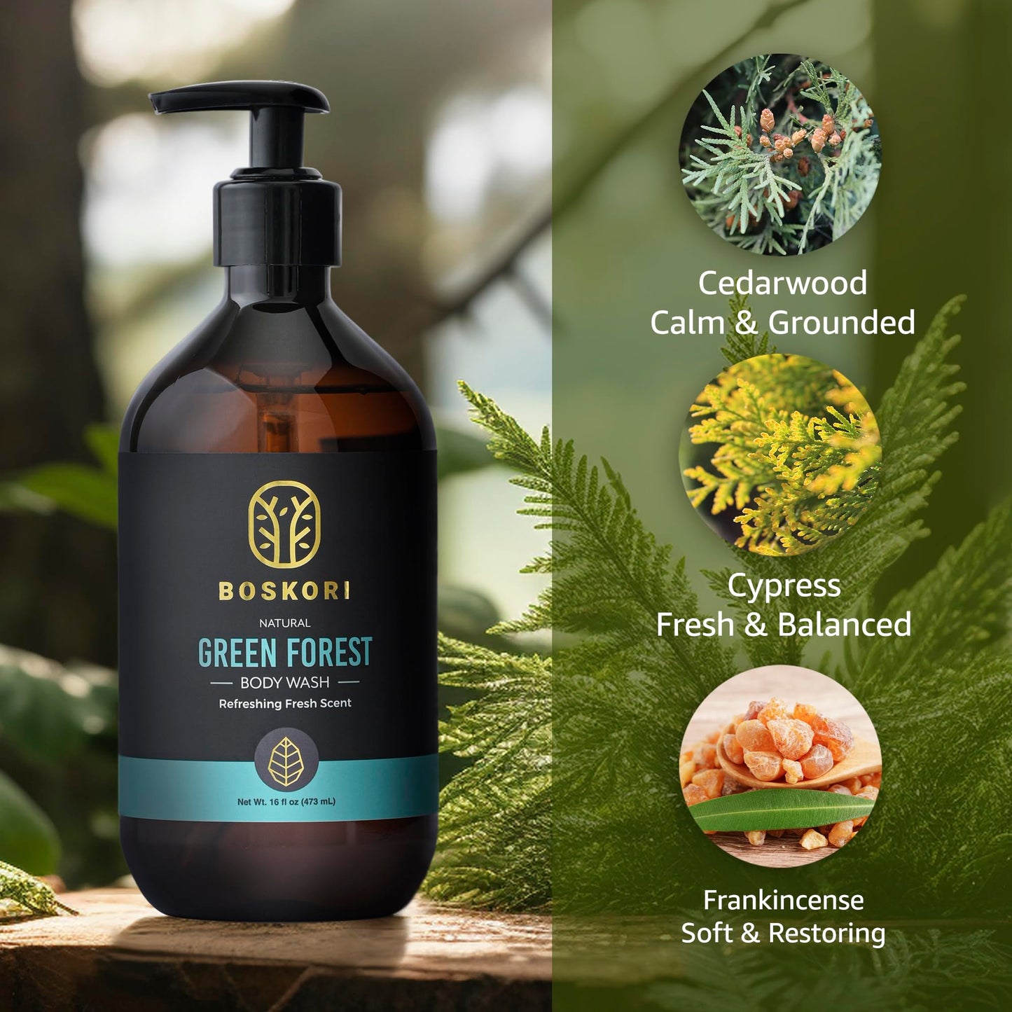 Cedar Essence Body Wash for Men – Gentle Daily Cleanser with Natural Cedarwood & Herbal Extracts, Plant-Derived Hydration, No Harsh Chemicals, Refreshing Wood Aroma – Made in Taiwan, 16 fl oz