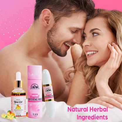 ANGELYCIA Ultimate Feminine Rejuvenation Combo, Virginity Wand and Feminine Yoni Detox Oil Vanilla&Mango, Vaginal Tightening Solution, Restores pH Balance for Women,