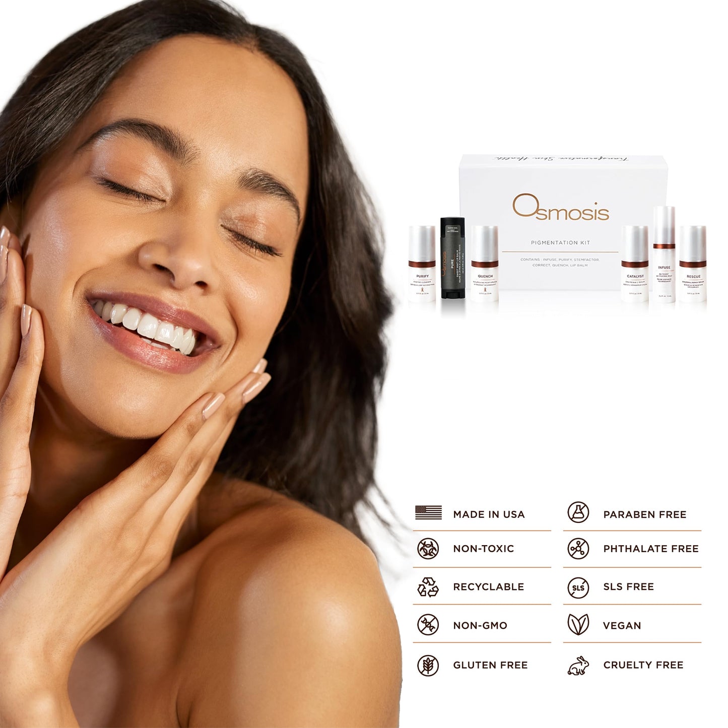 Osmosis Pigmentation Deluxe Kit, 6 Piece Skin Care Regimen, Helps Reduce Appearance of Dark Spots for Even Skin Tone, Travel Size