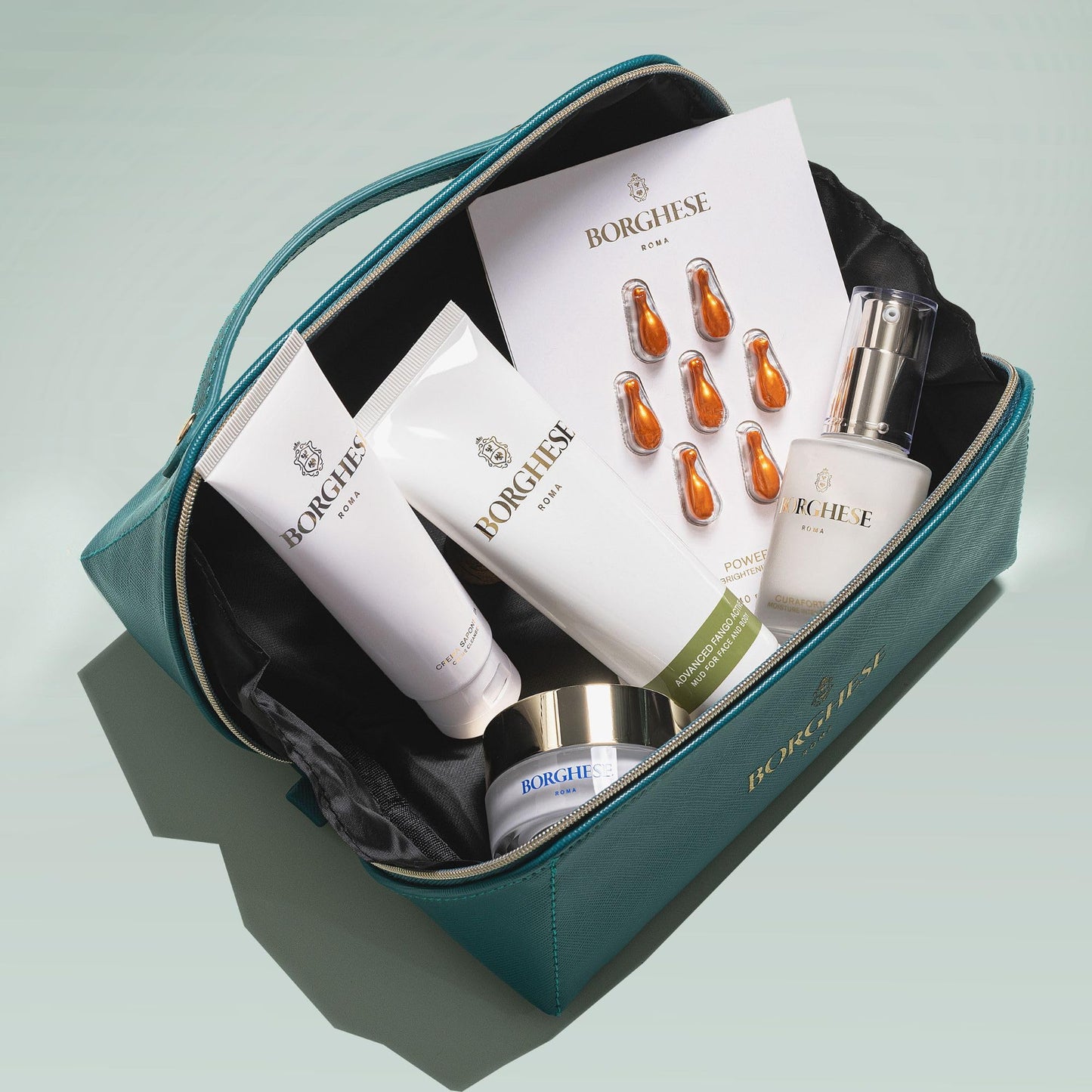 Borghese Italian Recipe Travel Set – Cleanser, Moisture Serum, Moisturizer, Mud Mask & Brightening Capsules