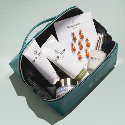 Borghese Italian Recipe Travel Set – Cleanser, Moisture Serum, Moisturizer, Mud Mask & Brightening Capsules
