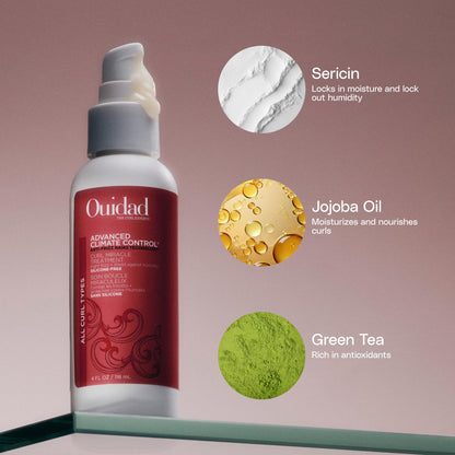 Ouidad Advanced Climate Control Curl Miracle Treatment, Heat Protection & UV Defense, No Heat Required for Glass-like Curls, For All Hair Types, 4 Fl Oz