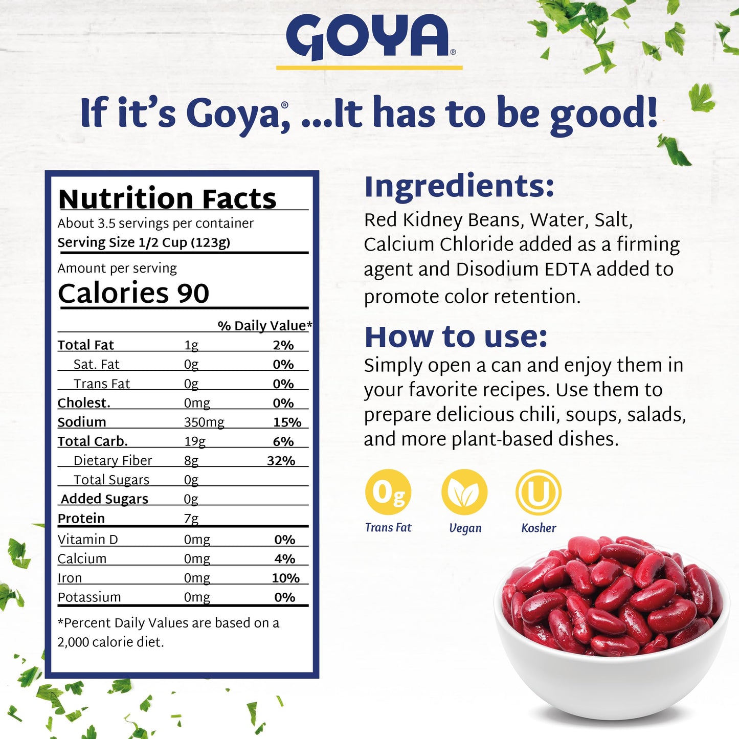 Goya Foods Red Kidney Beans, 15.5 Ounce (Pack of 8)