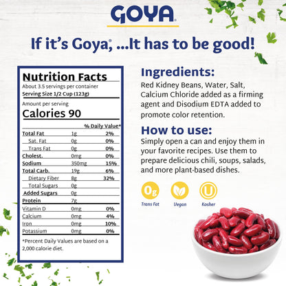 Goya Foods Red Kidney Beans, 15.5 Ounce (Pack of 8)