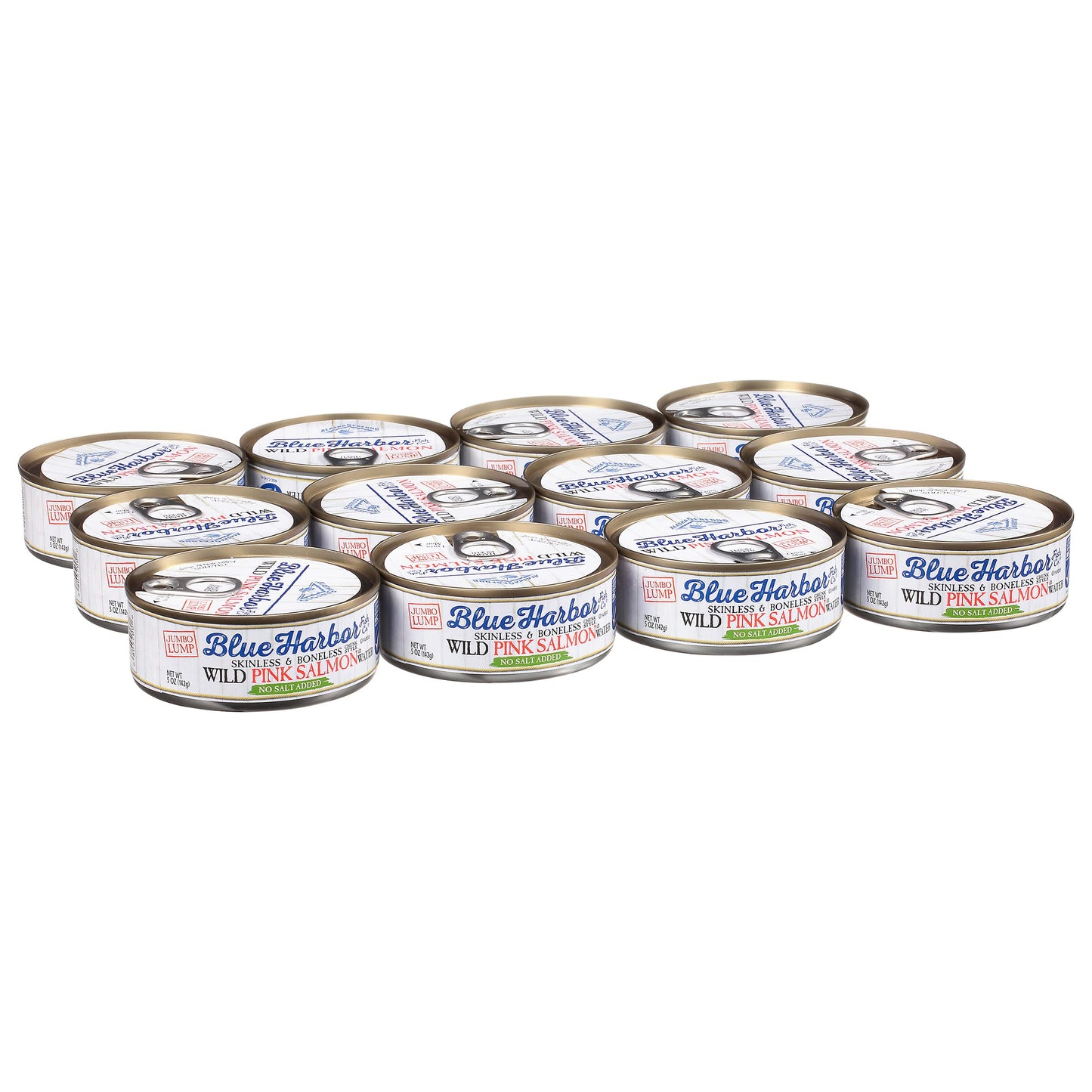 Blue Harbor Fish Co. Wild Pink Salmon in Water No Salt Added - 5 oz Can (Pack of 12)