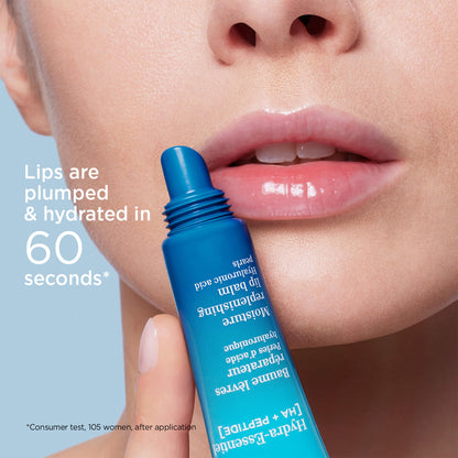 Clarins Hydra-Essentiel Moisture Replenishing Lip Balm | 60 Seconds to Plumper Skin* | 24H Hydration* | Contains Hyaluronic Acid + Plumping Peptides | All Skin Types | 0.5 Ounces