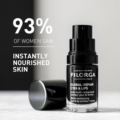Filorga Global-Repair Eyes and Lips Cream, Hydrate and Smooth Eye Wrinkles and Revitalize Lip Contours with Retinol and NCEF, Formulated to Reduce Dark Circles, Puffiness, and Dehydration.5 fl. oz.