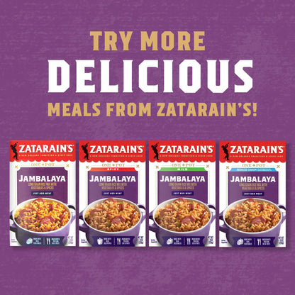 Zatarain's Rice Mix, Jambalaya, Long Grain Rice with Onions, Bell Peppers, Garlic, Paprika, and Red Peppers, Just Add Meat for Easy-Prep, New Orleans Style Rice Meal, 8 oz