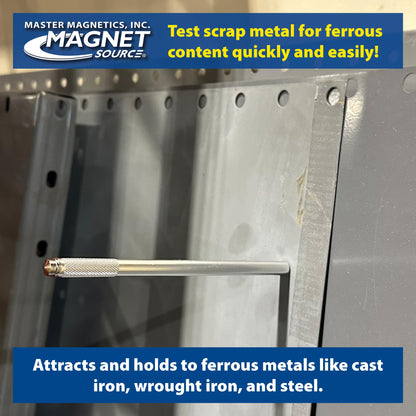Master Magnetics Neodymium Magnetic Pick-Up Tool with Pocket Clip - 5.75" Length, 2 lb Hold, 07264