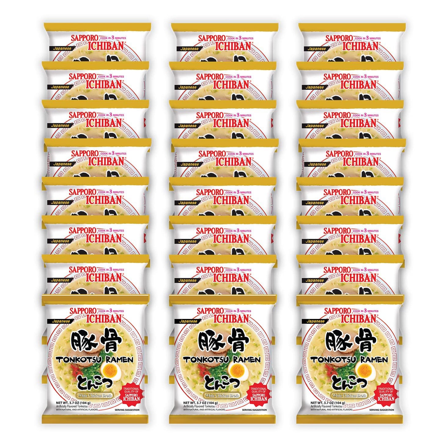 Ramen Noodles, Tonkotsu Flavor, No. 1 Tasting Japanese Instant Noodles 3.5 Oz. (3.7 Ounce (Pack of 24))
