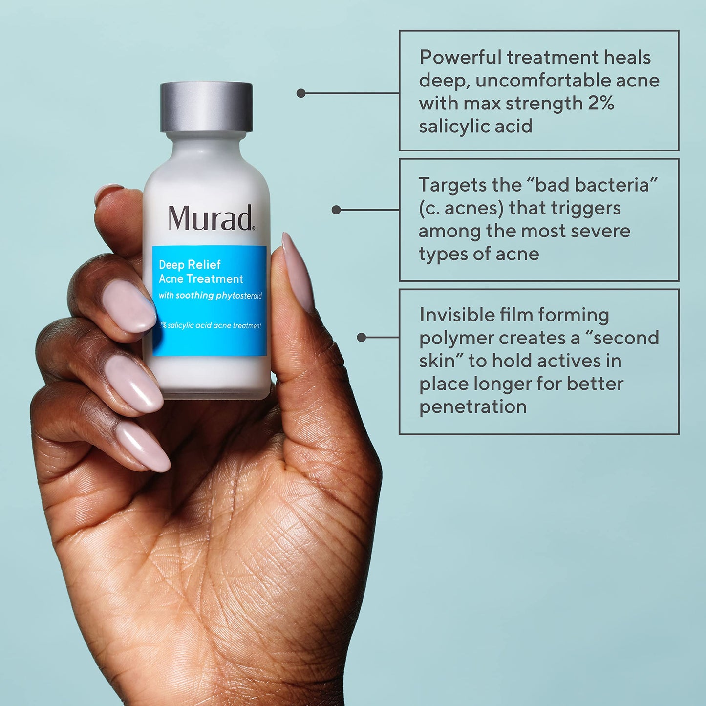 Murad Deep Relief Acne Spot Treatment with 2% Salicylic Acid – Patch-Like Liquid Treatment for Deep, Hormonal Acne & Breakouts – 1 Fl Oz