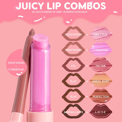 ColourPop So Juicy Plumping Lip Gloss Balm - Hydrating Lip Gloss & Balm with Peptides & Pearl Finish - Non-Sticky Formula - Visibly Plumps Lips & Delivers Buildable Color - Tini Time (0.07 oz)