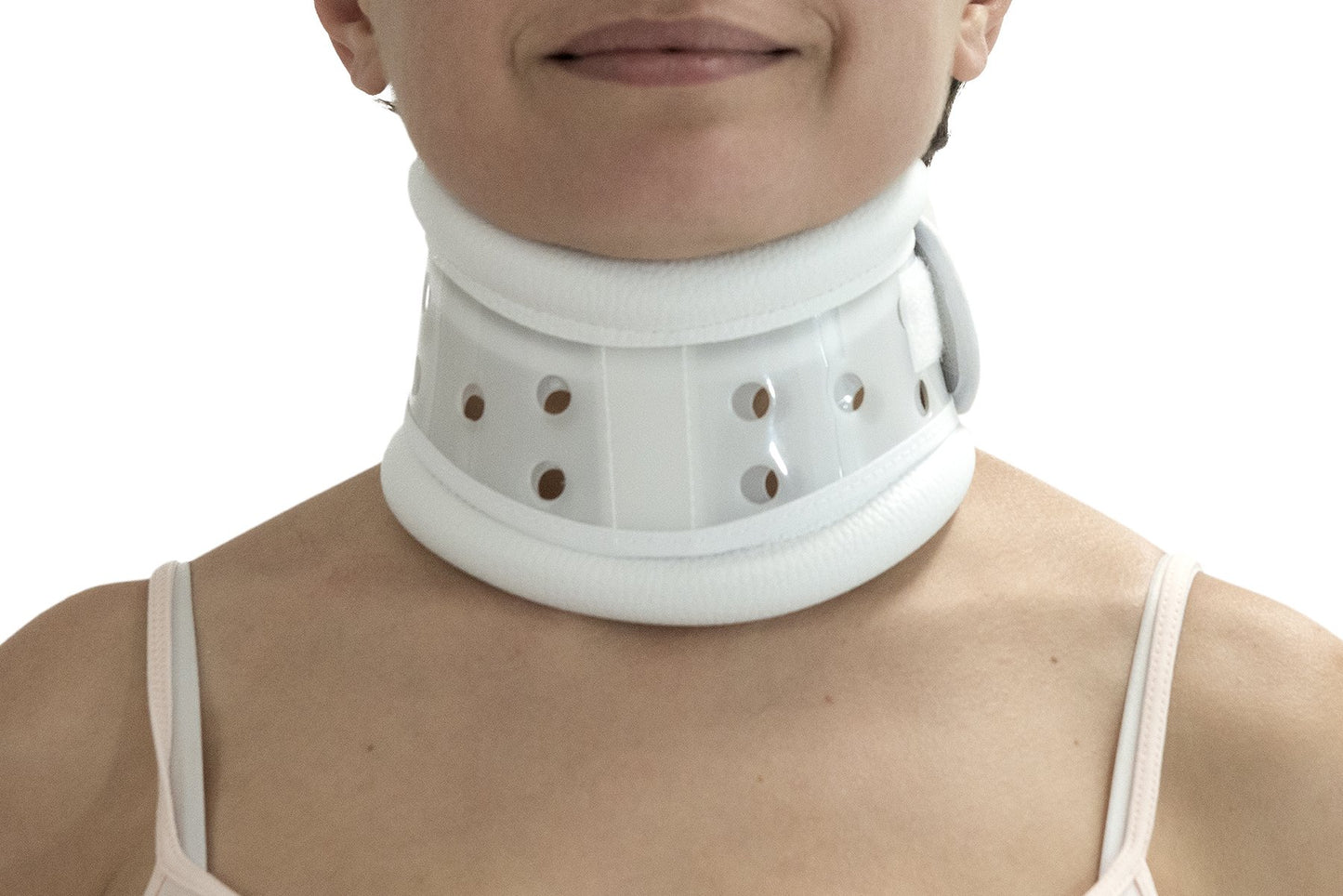 ITA-MED Rigid Plastic Neck Brace - Adjustable Cervical Collar for Men & Women, White (XL)