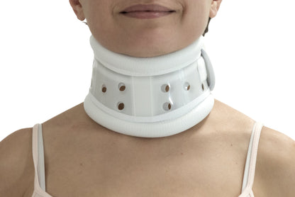 ITA-MED Rigid Plastic Neck Brace - Adjustable Cervical Collar for Men & Women, White (XL)